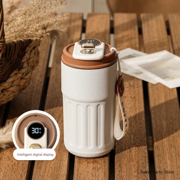 450ML Smart Travel Coffee Mug Display Led Temperature Thermos Mug Stainless Steel Insulated Thermos Bottle Portable Vacuum Flask