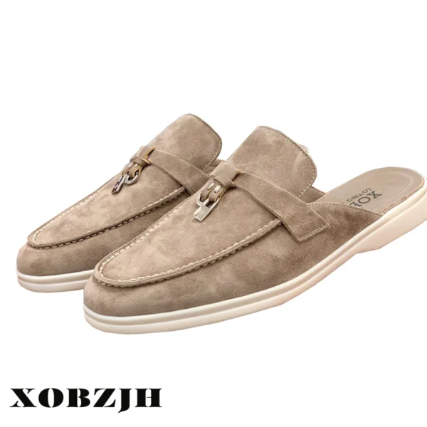 Top Quality Suede Leather Women's Loafers 2023 Summer Slip-on Causal Moccasin Shoes Comfortable Sneaker Lazy Flat Shoes for Men - Image 2