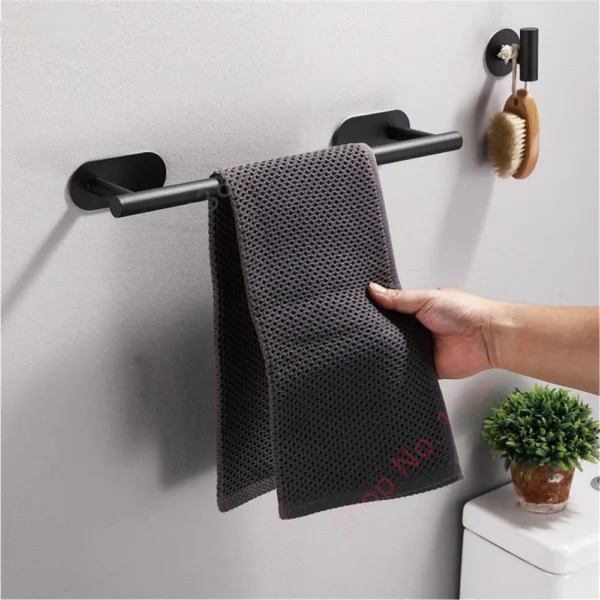 Wall Mount Toilet Towel Paper Holder Adhesive Black Silver Kitchen Roll Paper Stand Hanging Napkin Rack Bathroom Accessories WC - Image 3