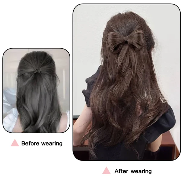 Bowknot Claw clamp shape Hair Bun Synthetic Clip In Hair Extensions Hair accessories suitable for women's daily use - Image 4