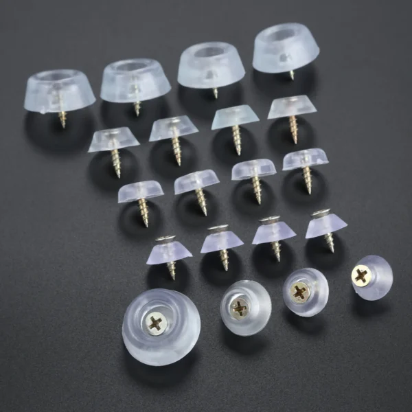 10pcs/lot Rubber Transparent Non-slip Chair Leg Caps Feet Pads Sofa Foot Covers Floor Furniture Legs Protector Pad with Screws - Image 2