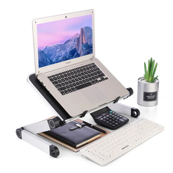 Adjustable Laptop Desk Stand Portable Aluminum Ergonomic Lapdesk For TV Bed Sofa PC Notebook Table Desk Stand With Mouse Pad - Image 3