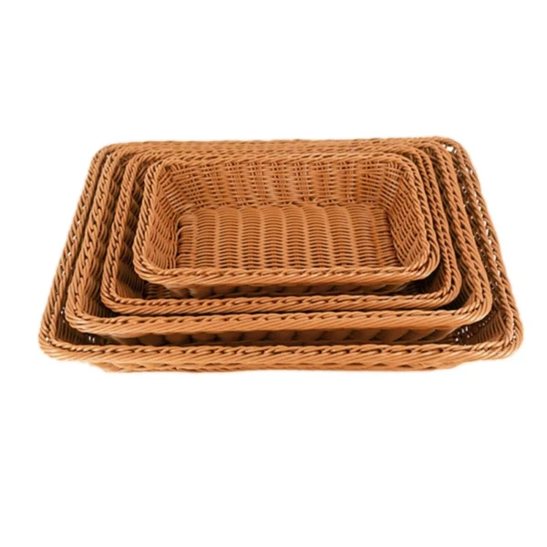 Nordic Hand-woven Storage Basket Wicker Rattan Fruit Basket Plant Food Bread Sundries Container Basket for Kitchen Organizer - Image 5