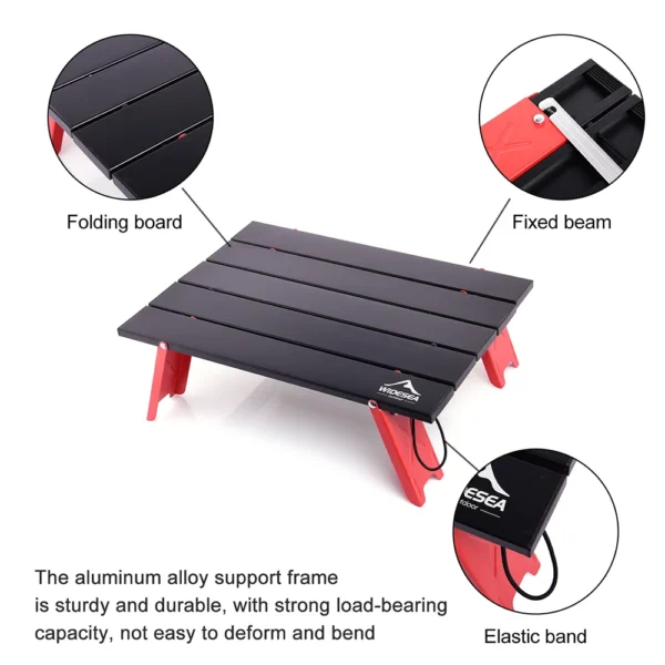 Widesea Camping Mini Portable Foldable Table for Outdoor Picnic Barbecue Tours Tableware Ultra Light Folding Computer Bed Desk - Image 3