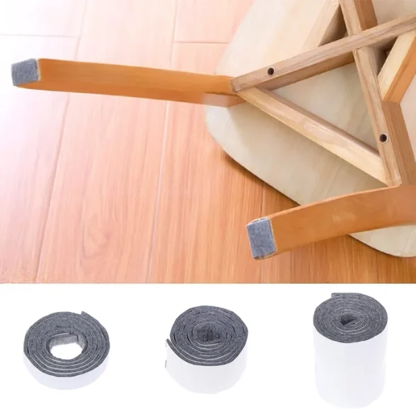 100cm/Roll Self-Adhesive Felt Furniture Leg Pad Anti-slip Mat Floor Protector Wear-resisting Table Chair Leg Sticky Back Bumper - Image 3