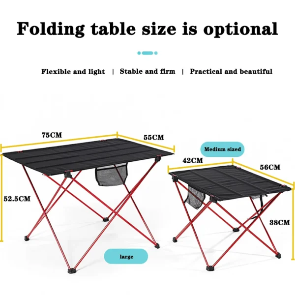 Portable Foldable Table Camping Outdoor Furniture Computer Bed Tables Picnic 6061 Aluminium Alloy Ultra Light Folding Desk - Image 6