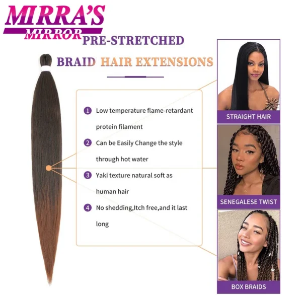 Braiding Hair Soft Yaki Texture Hair Extensions Professional Synthetic Braid Hair Crochet Braids 12/16/20/26/30/36/42/48 Inch - Image 3