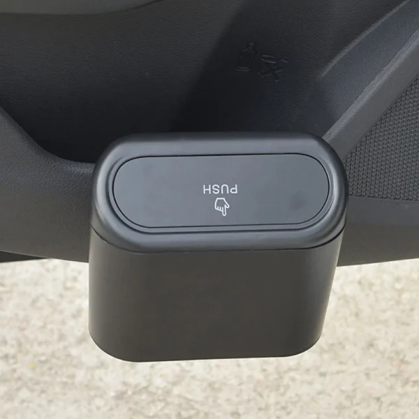 1L Car Interior Storage Case Trash Bin Push Can Mini Tray Dustbin Garbage Box Door Seat Clip Stand Holder Automotive Accessories - Image 3