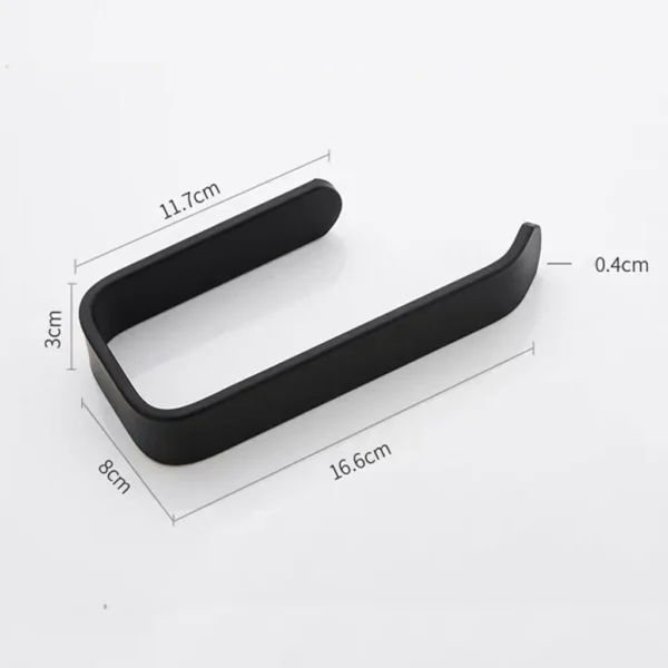 Acrylic Toilet Paper Holder Tissue Rack Wall Mounted Bathroom Kitchen Roll Holder Paper Tissue Rack Hook Modern Black Hanger - Image 6