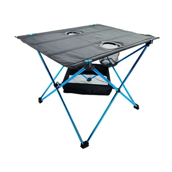 Lightweight Camping Table with Cup Holder & Aluminum Poles Portable Picnic Table Folding Camp Table for BBQ Hiking  Fishing