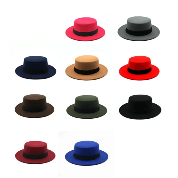 Winter Autumn Imitation Woolen Women Men Ladies Fedoras Top Jazz European American Round Caps Bowler Hats Feminino Gorra - Image 2