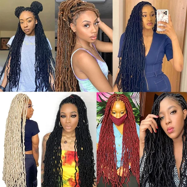 Faux Locs Crochet Hair 18 24 36 inch Faux Locks Crochets Braids Cheveux Synthetic Curly Hair Soft Locs Meche Pour Crochet Braid - Image 6