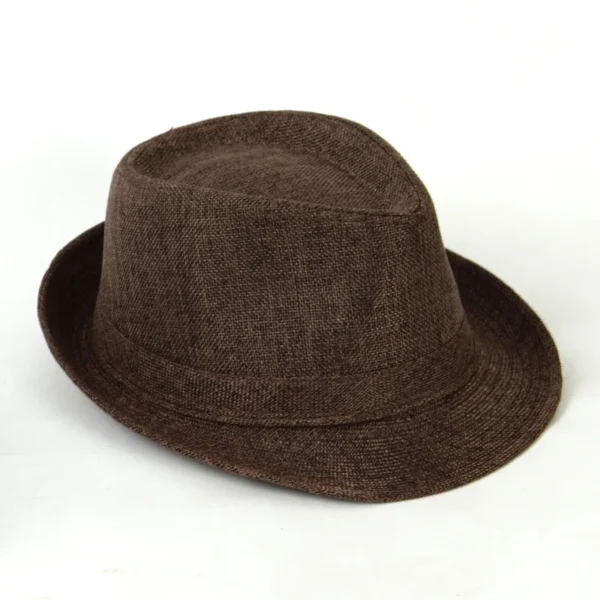 Men's Hats Fedoras Imitation Linen Top Jazz  Hat Adult Bowler Hats Classic Version Chapeau Hats - Image 5