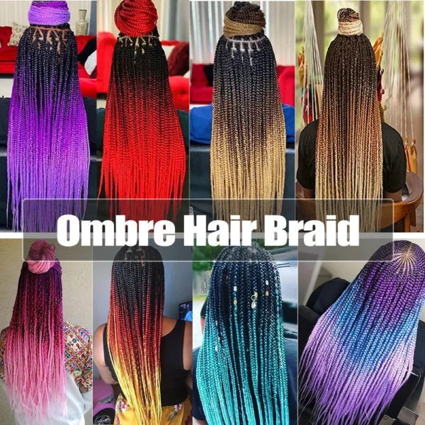 24 Inches Jumbo Braiding Hair Synthetic Hair Extensions Afro Ombre Crochet Braid Hair Wholesale For Women Alororo - Image 6