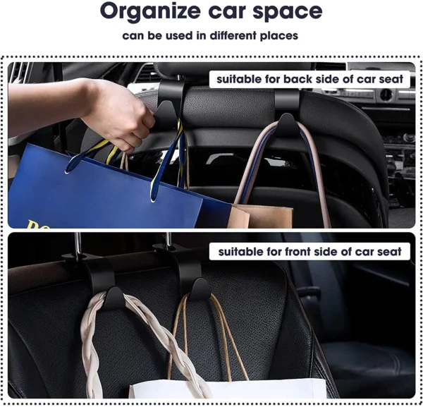 Car Seat Back Hook Universal Headrest Hook Car Accessories Interior Organizer Hanger Holder Storage For Car Bag Handbag Purse - Image 4