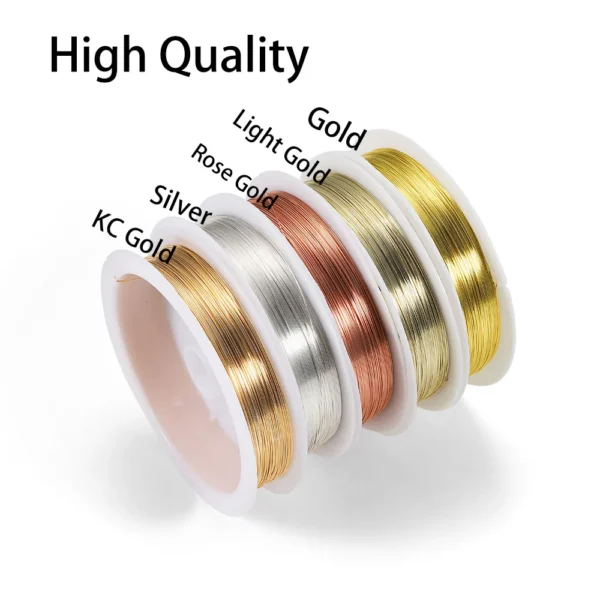 1Roll Gold Color Copper Wire 0.2/0.3/0.4/0.5/0.6/0.7/0.8/1.0mm Beading Cord DIY for Jewelry Making Accessories Wholesale - Image 2