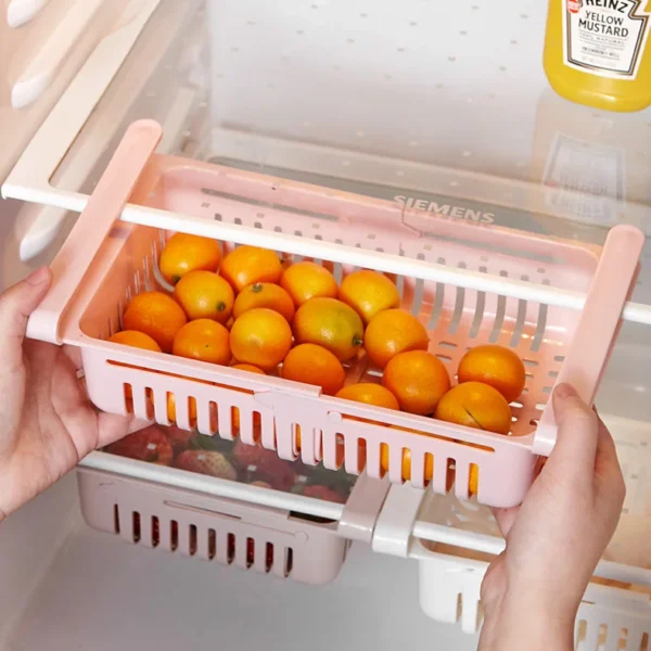 Hanging Refrigerator Storage Basket Adjustable Fresh-keeping Save Space Storage Box Fruit Egg Vegeta Refrigerator Organizer - Image 2