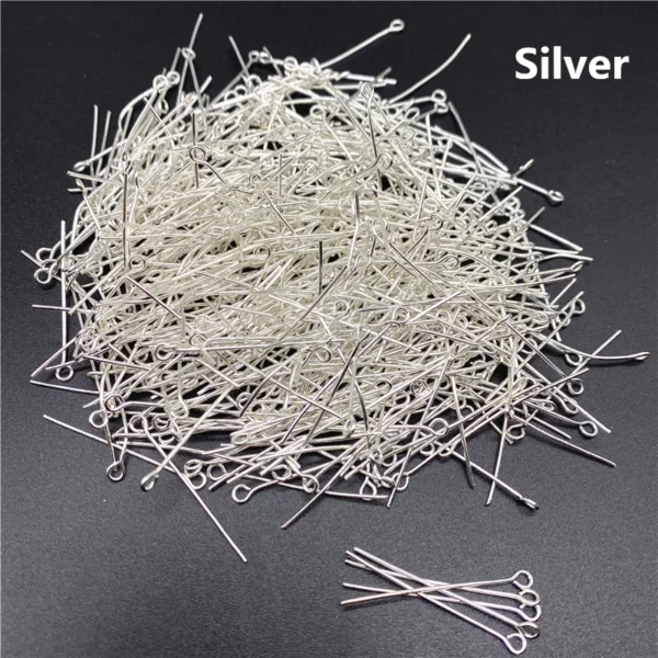 100-200pcs/Lot Eye Head Pins 15/20/25/30/35/40/45/50/60mm Eye Pins Findings For Diy Jewelry Making Jewelry Accessories Supplies - Image 4