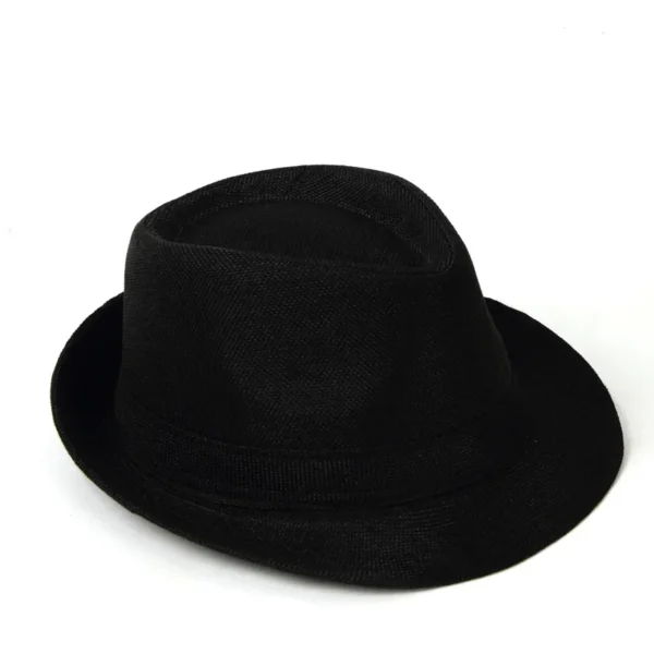 Men's Hats Fedoras Imitation Linen Top Jazz  Hat Adult Bowler Hats Classic Version Chapeau Hats - Image 4