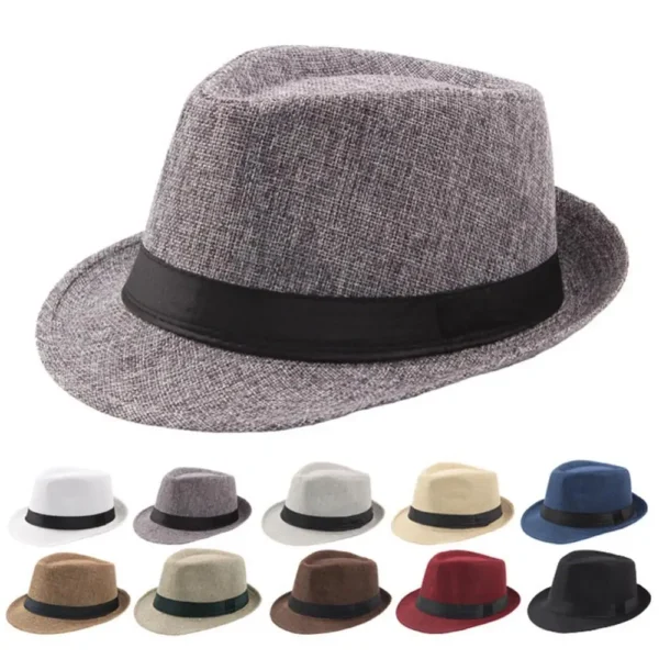 Fedora Hat Wide Brim Sun Solid Color Women Men Bucket Hats Cowboy Style Panama Fisherman Cap Jazz Cap Sun Cap Hat