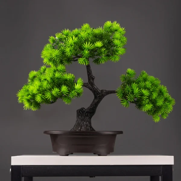 27cm Artificial Pine Plants Bonsai Fake Tree Ornaments Plastic Plants Landscape Simulation Tree for Home Room Desktop Decoration - Image 2