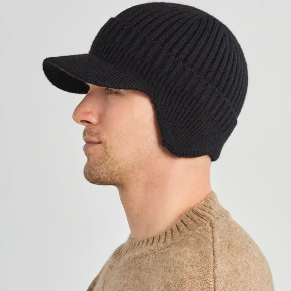 Men Winter Knitted Hat Outdoor Cycling Ear Protection Warmth Peaked Cap Casual Fashion Sunhat Bomber Hats 56-61CM - Image 5