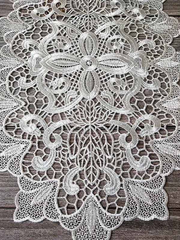 5Size Modern Lace White Water Soluble Embroidery Hollow Out Table Cloth Cover Flag Dining Tea Tablecloth Christmas Wedding Decor - Image 4