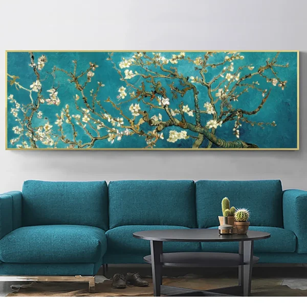 Van Gogh Famous Almond Blossom Oil Painting Reproduction Poster And Prints Canvas Wall Art Flower Picture Decor For Living Room - Image 2