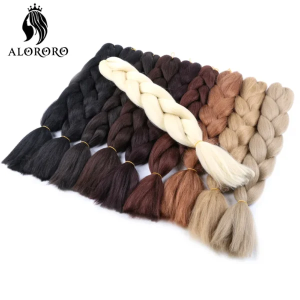 24 Inch Jumbo Box Braids Extensions Synthetic Braiding Hair Afro Ombre Color kanekalon Hair for Braid Wholesale Alororo