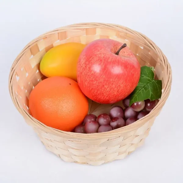 Bamboo Woven Bread Basket Snacks Container Fruit Vegetables Egg Storage Basketry Display Tray wholesales - Image 6