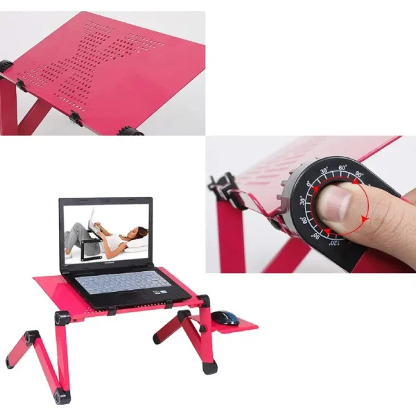 Laptop Table Stand With Adjustable Folding Ergonomic Design Stand Notebook Desk  For Ultrabook, Netbook Or Tablet With Mouse Pad - Image 6