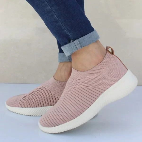 Women Shoes Knitting Sock Sneakers Women Spring Summer Slip On Flat Shoes Women Plus Size Loafers Flats Walking krasovki Famela - Image 5