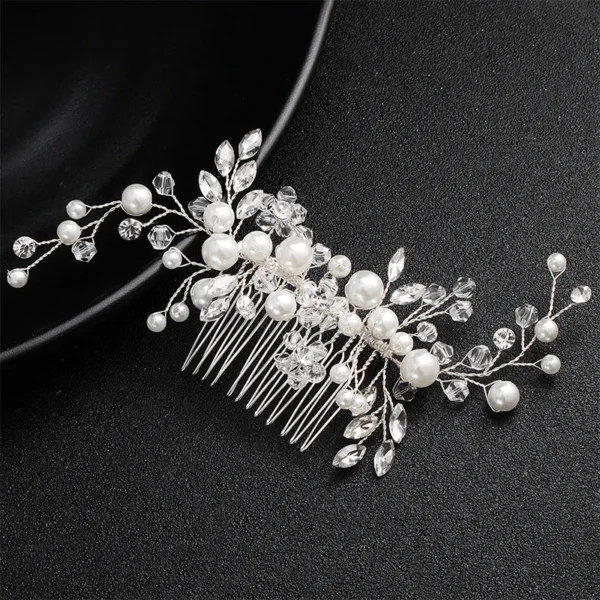 Miallo Fashion Bridal Headpiece Handmade Crystal Pearls Hair Combs Clips Wedding Jewelry Hair Accessories Ornaments Headpieces - Image 2