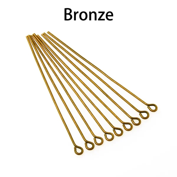 100-200Pcs/Lot 10-70mm Heads Eye Flat Head Pin Gold Plated Ball Head Pins for Jewelry Findings Making Accessories Supplies - Image 3