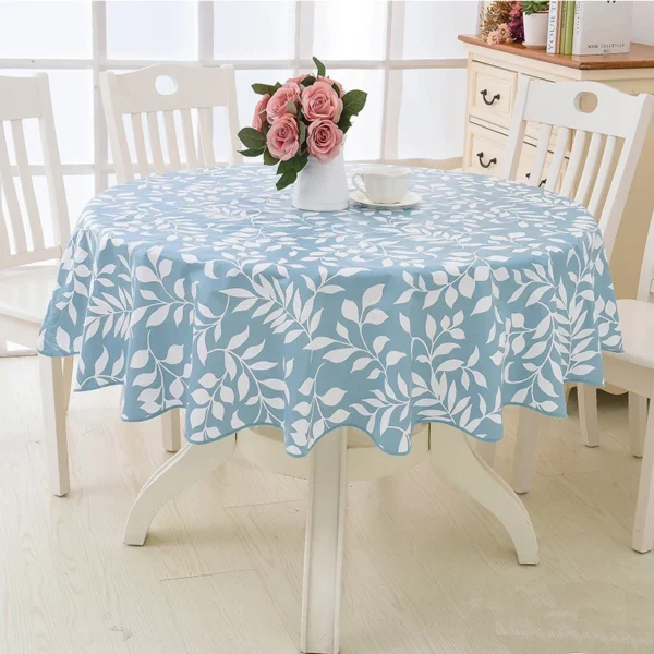 PVC Waterproof Table Cloth Round Tablecloth Nappe Table Cover Party Wedding Table Cloth for Home Kitchen Tablecloth Mantel