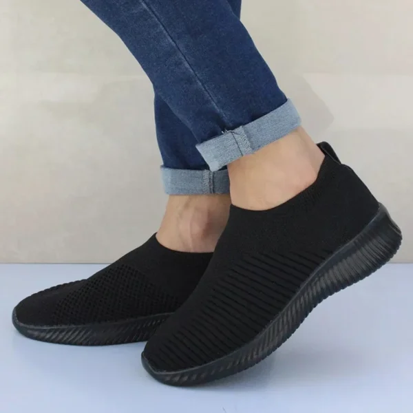 Women Shoes Knitting Sock Sneakers Women Spring Summer Slip On Flat Shoes Women Plus Size Loafers Flats Walking krasovki Famela - Image 4