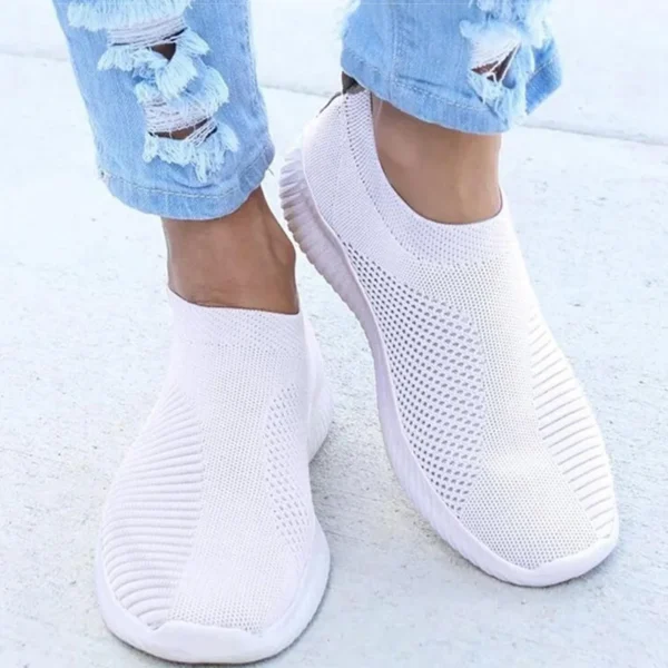 Women Shoes Knitting Sock Sneakers Women Spring Summer Slip On Flat Shoes Women Plus Size Loafers Flats Walking krasovki Famela - Image 3