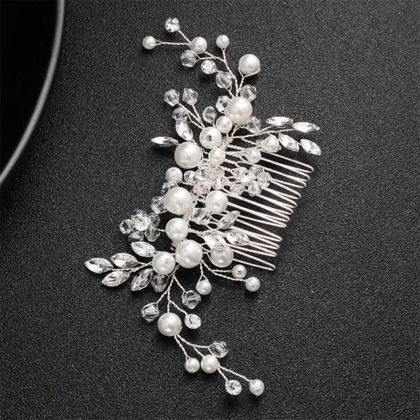 Miallo Fashion Bridal Headpiece Handmade Crystal Pearls Hair Combs Clips Wedding Jewelry Hair Accessories Ornaments Headpieces - Image 3