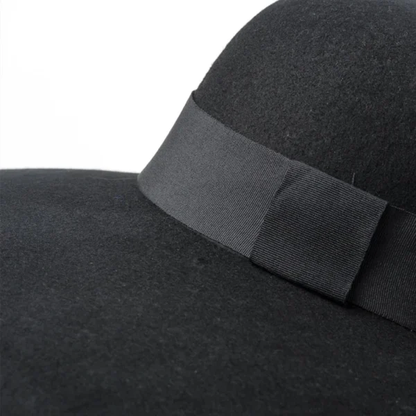 Women 16cm Large Wide Brim Wool Felt Hat Chic Floppy Warm Winter Trilby Hat Ribbon Bowknot Church Dress Wedding Fedora Jazz Hat - Image 5