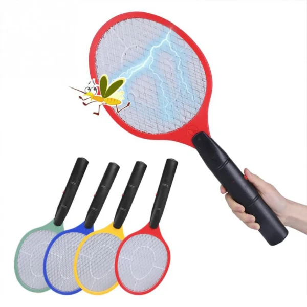 Summer Triple Nets House Attery Power Electric Fly Swatter Electric Pest Repeller Bug Zapper Racket Wireless Long Handle