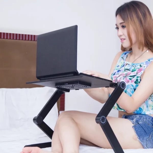 High Huality Foldable Computer Desks Bed Tray Laptop Notebook Lap  Portable Vented Adjustable Stand PC Folding Desk Table