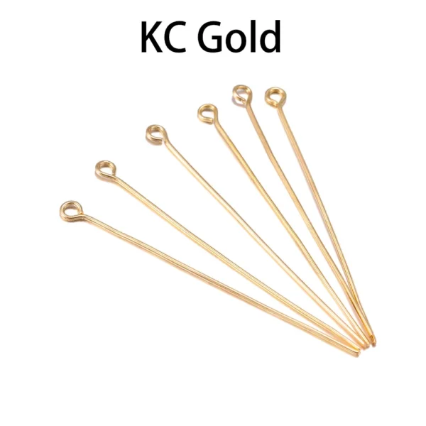 100-200Pcs/Lot 10-70mm Heads Eye Flat Head Pin Gold Plated Ball Head Pins for Jewelry Findings Making Accessories Supplies - Image 6