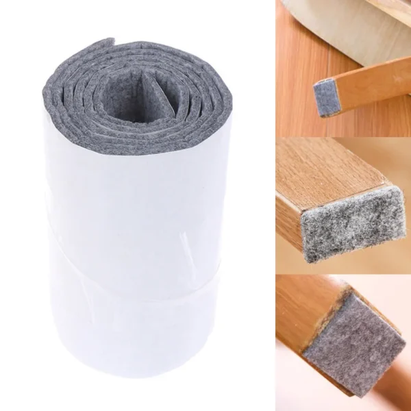 100cm/Roll Self-Adhesive Felt Furniture Leg Pad Anti-slip Mat Floor Protector Wear-resisting Table Chair Leg Sticky Back Bumper - Image 2