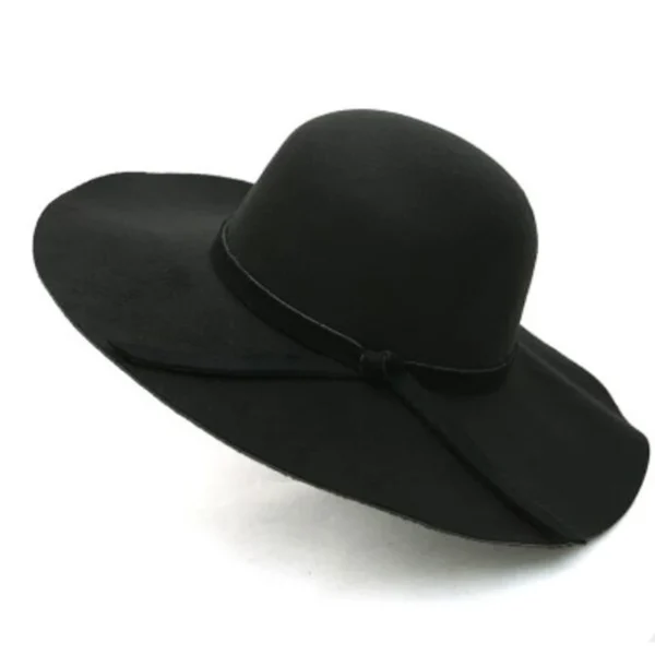 Felt Bowler Hawkins Felt Cap Wide Brim Ladies Trilby Feminino Hat Women Men Jazz Church Godfather Sombrero Caps Wool Fedora Hats - Image 3