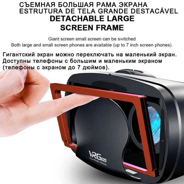 3D VR Headset Smart Virtual Reality Glasses 7 Inches Helmet for Smartphones Phone Android iPhone Lens with Controller Binoculars - Image 4