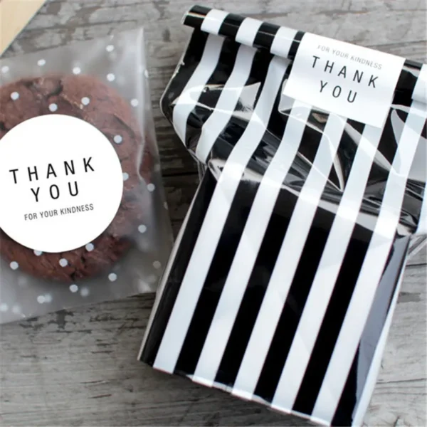 100Pcs/Lot Translucent Dots Plastic Cookie Packaging Bags Cupcake Wrapper Self Adhesive Bags Birthday Party Wedding Decorations - Image 3