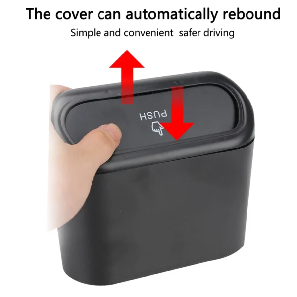 1L Car Interior Storage Case Trash Bin Push Can Mini Tray Dustbin Garbage Box Door Seat Clip Stand Holder Automotive Accessories - Image 5