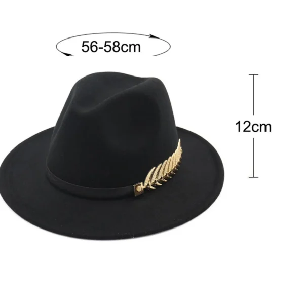 Ladies Wool Fedora Warm Jazz Hat Chapeau Femme feutre Panaman cap Felt Women Fedora Hats with Pearls Belt Vintage Trilby Caps - Image 5