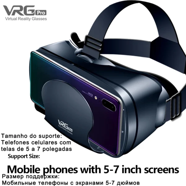 3D VR Headset Smart Virtual Reality Glasses 7 Inches Helmet for Smartphones Phone Android iPhone Lens with Controller Binoculars - Image 6