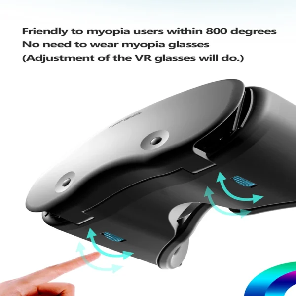 3D Helmet Virtual Reality VR Glasses For 5 To 7 Inch Smartphones 3D Glasses Support 0-800 Myopia VR Headset For Mobile Phone - Image 4